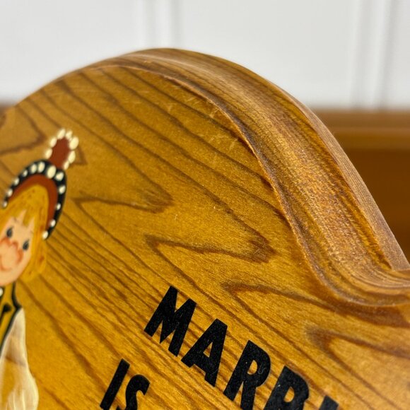 Vintage Wood Sign for Wall Hanging Anniversary Folk Art Couple Sign - Picture 11 of 15